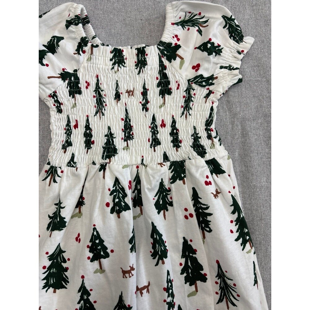 SweetHoney 12m Christmas Tree Smocked Romper
